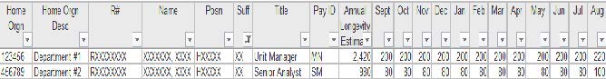 Screenshot of longevity detail spreadsheet Screenshot of longevity detail spreadsheet